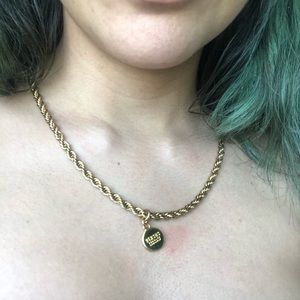 Versus key ring pendant necklace 18K gold plated